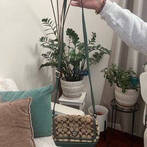 Coach Green and Monogram Crossbody Bag (C7)